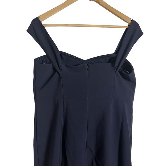 Likely Bartolli Navy Blue Off Shoulder Mermaid Formal Gown Size 14 - Picture 7 of 10